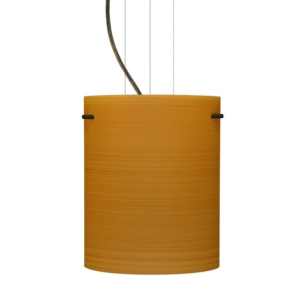 Besa Lighting Tamburo 8 Cable Pendant, Oak, Bronze Finish, 1x11W LED 1KG-4006OK-LED-BR - main